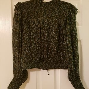 Free people floral sheer top -size M